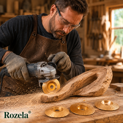 Holz Schleifscheiben Set 4 teilig aus Kohlenstoffstahl