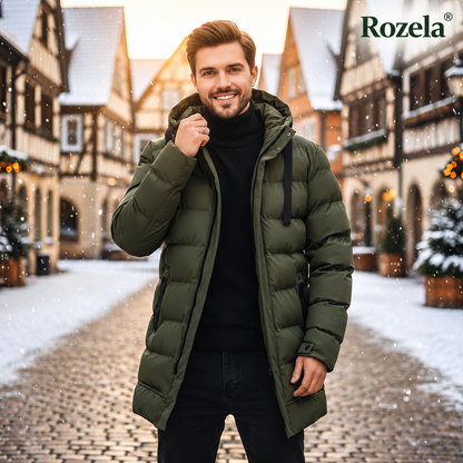 Kapuzen Winterjacke winddicht mit langem Schnitt