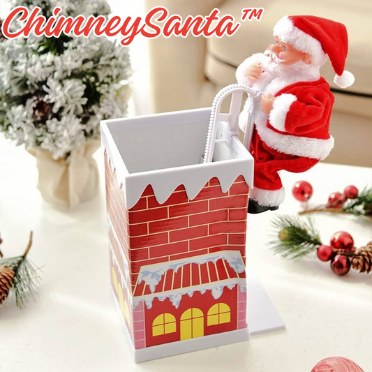Elektrischer Weihnachtsmann klettert am Kamin