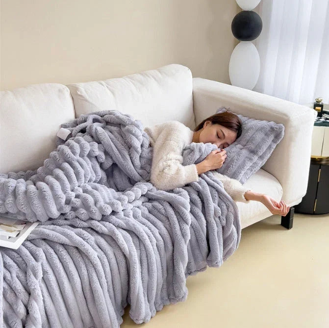 Fleece-Decke Detailansicht des weichen Stoffs