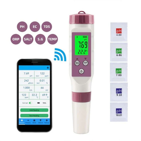 Digitales 7-in-1 Wasserqualitäts-Testgerät mit App
