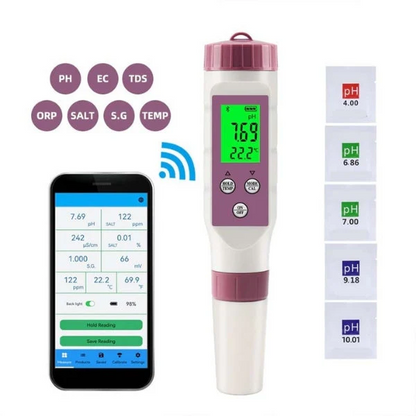 Digitales 7-in-1 Wasserqualitäts-Testgerät mit App