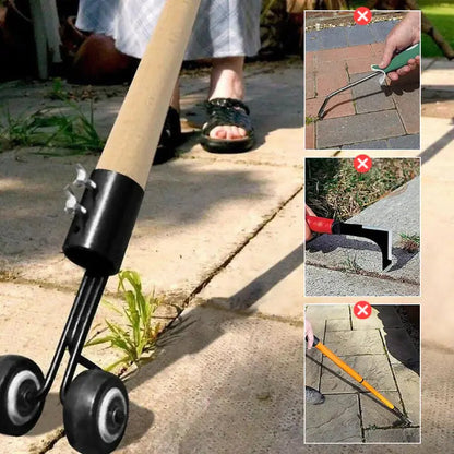 FugenRoll™ | Fugenreiniger | Doppelrad Unkrautentferner für Pflasterfugen, präzise & kompatibel mit Stiel