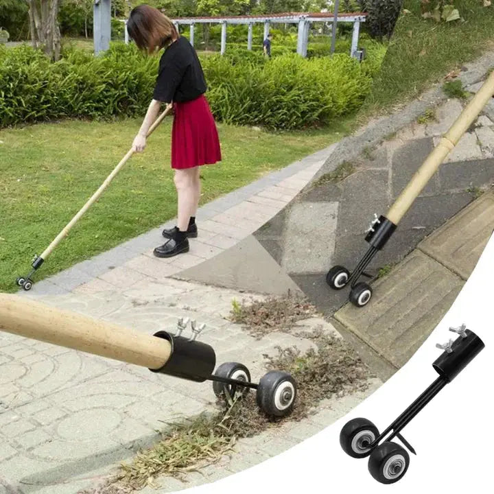 FugenRoll™ | Fugenreiniger | Doppelrad Unkrautentferner für Pflasterfugen, präzise & kompatibel mit Stiel