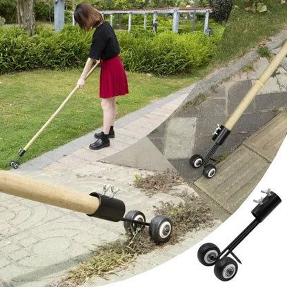 FugenRoll™ | Fugenreiniger | Doppelrad Unkrautentferner für Pflasterfugen, präzise & kompatibel mit Stiel