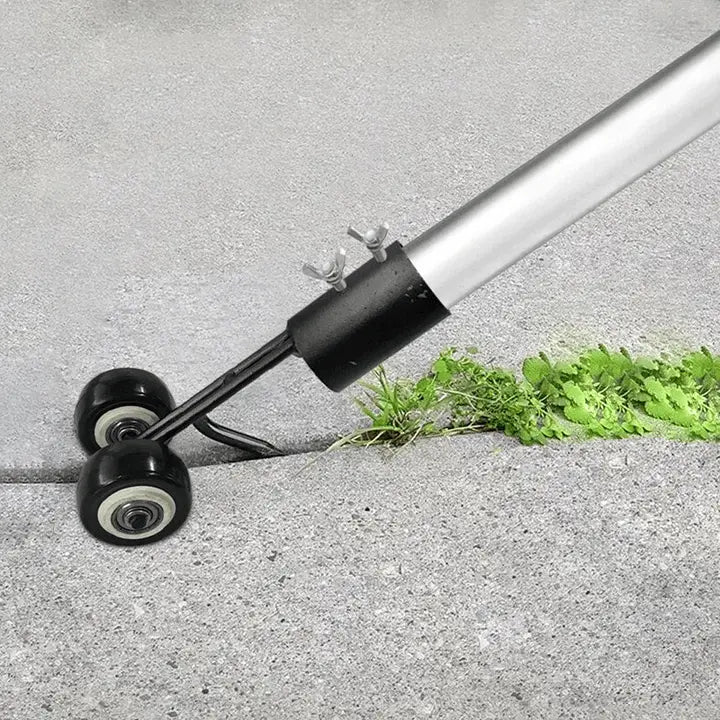 FugenRoll™ | Fugenreiniger | Doppelrad Unkrautentferner für Pflasterfugen, präzise & kompatibel mit Stiel