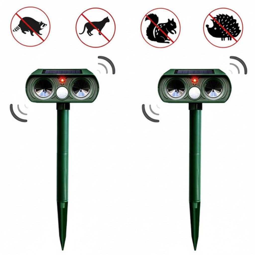 WildAway™ | Tierabwehrgerät – Solar Ultraschall Abwehr mit Bewegungssensor, wetterfest & kabellos