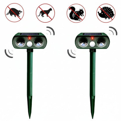 WildAway™ | Tierabwehrgerät – Solar Ultraschall Abwehr mit Bewegungssensor, wetterfest & kabellos
