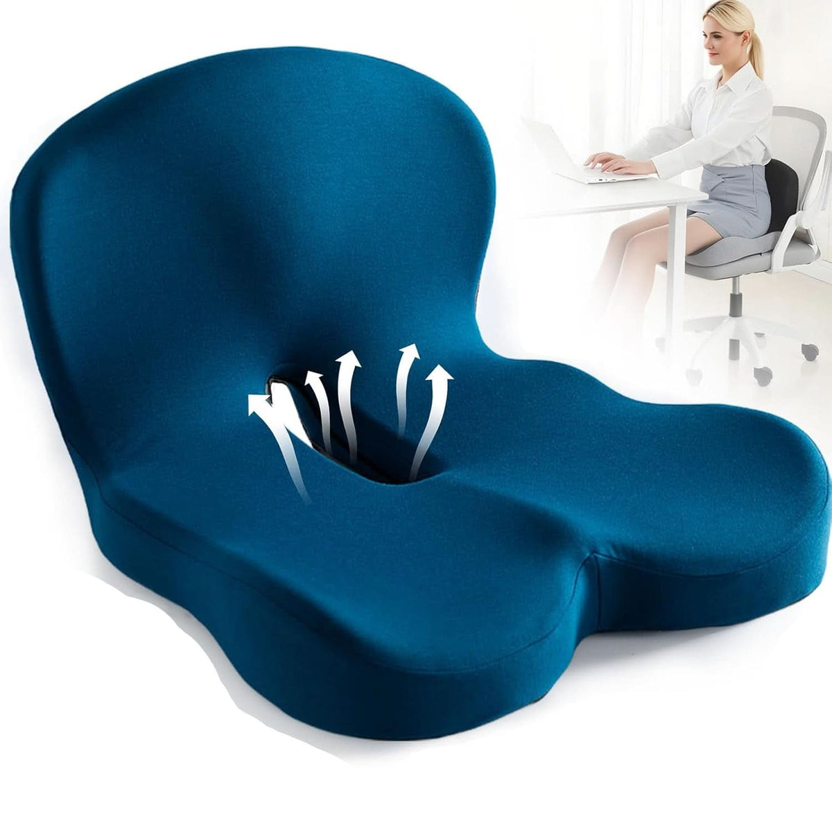 Ergonomisch geformtes Sitzkissen aus Memory-Schaum