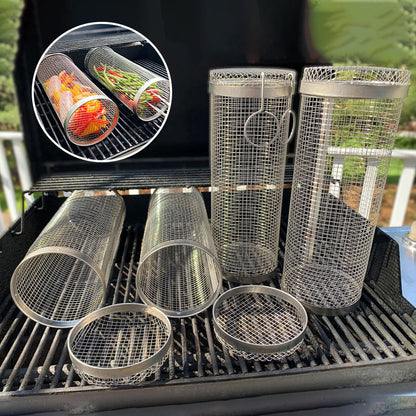 GrillMaster | 360° BBQ Grillkorb aus Edelstahl | Gleichmäßiges Grillen ohne Anbrennen | 1+1 GRATIS