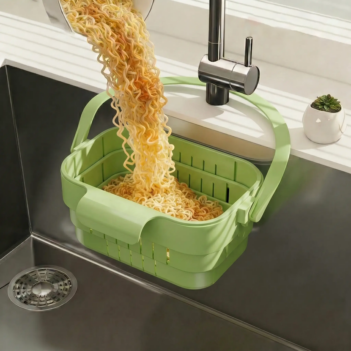 Faltbarer Abtropfkorb grün