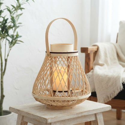 Rattan-Laterne oval