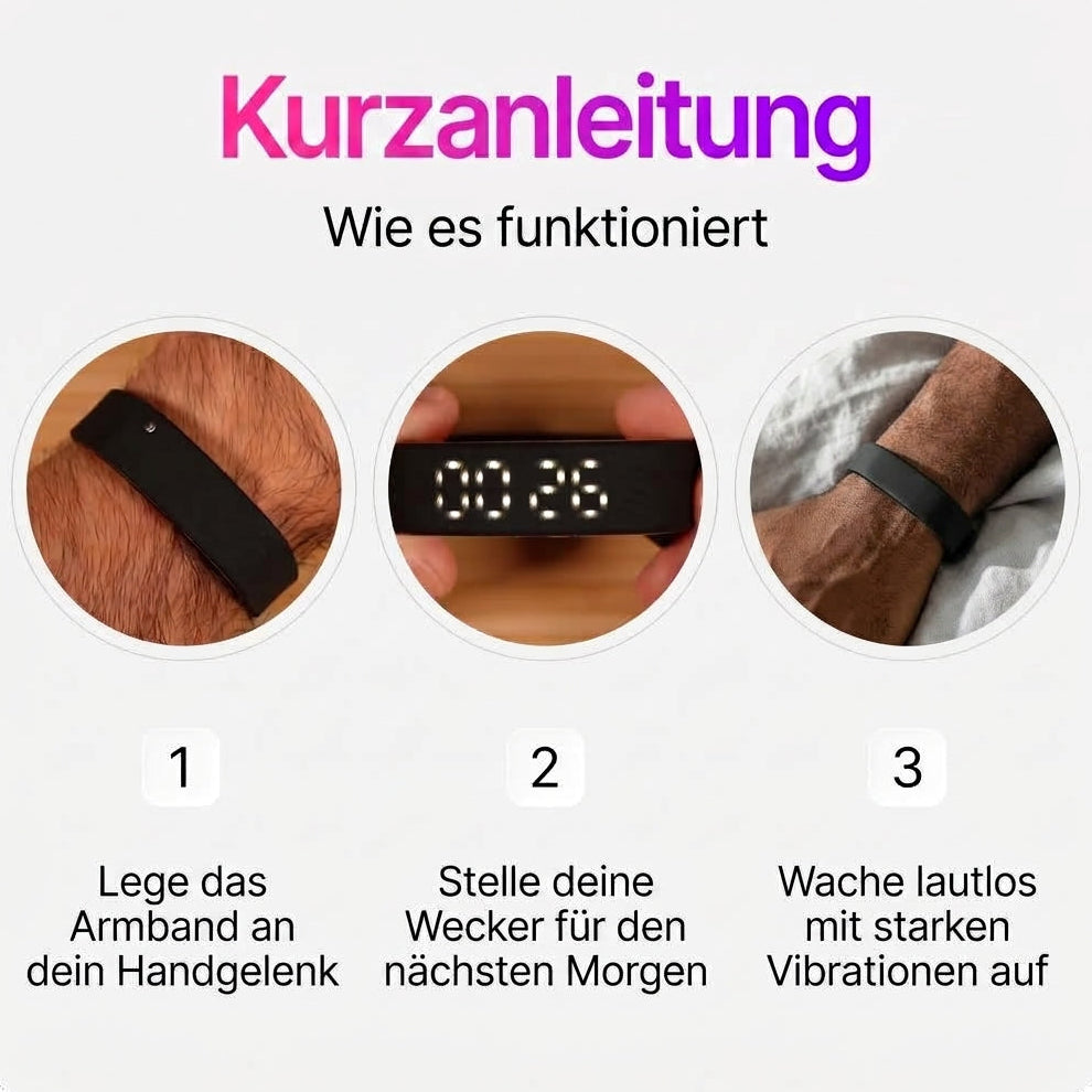Vibrationswecker Armband lautlos mit USB Aufladung
