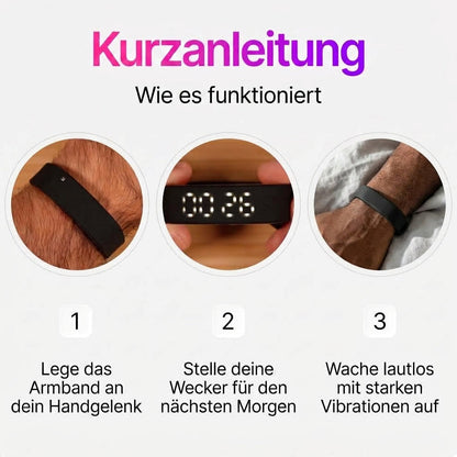 Vibrationswecker Armband lautlos mit USB Aufladung