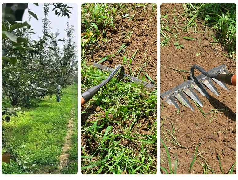 SoilMaster™ | Gartenhacke aus Kohlenstoffstahl – Scharfe Zinken für Jäten und Bodenlockerung