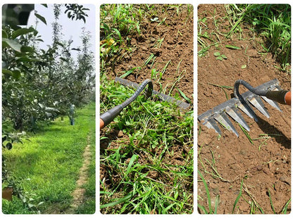 SoilMaster™ | Gartenhacke aus Kohlenstoffstahl – Scharfe Zinken für Jäten und Bodenlockerung
