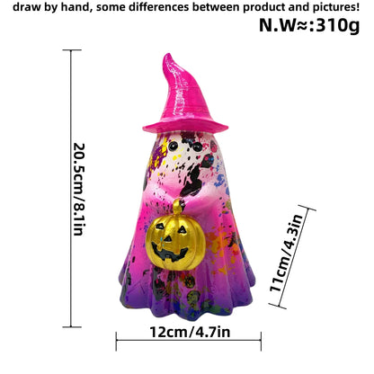 Halloween Figur mit goldener Kürbislaterne 20,5 cm