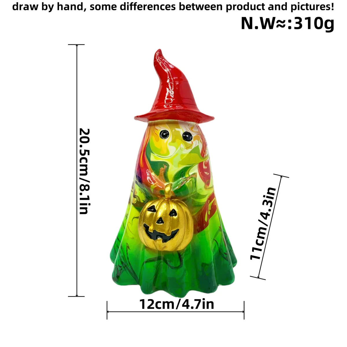 Halloween Figur mit goldener Kürbislaterne 20,5 cm