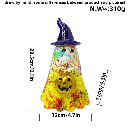 Halloween Figur mit goldener Kürbislaterne 20,5 cm