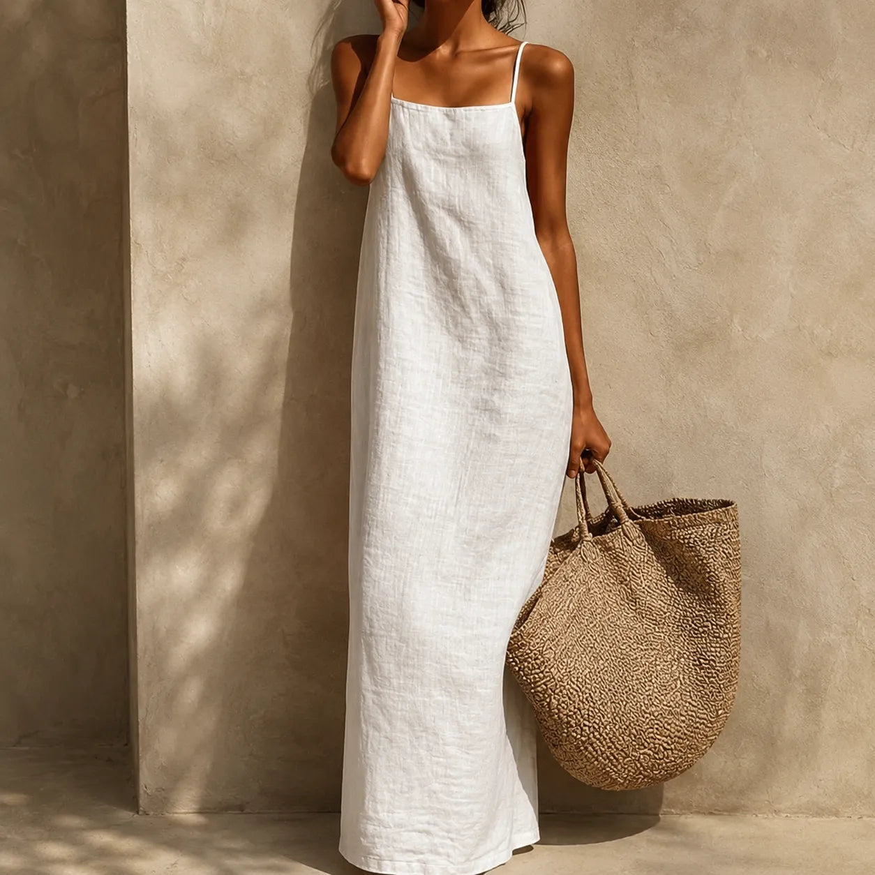 Marelle – Maxi-Unterkleid in Leinenoptik