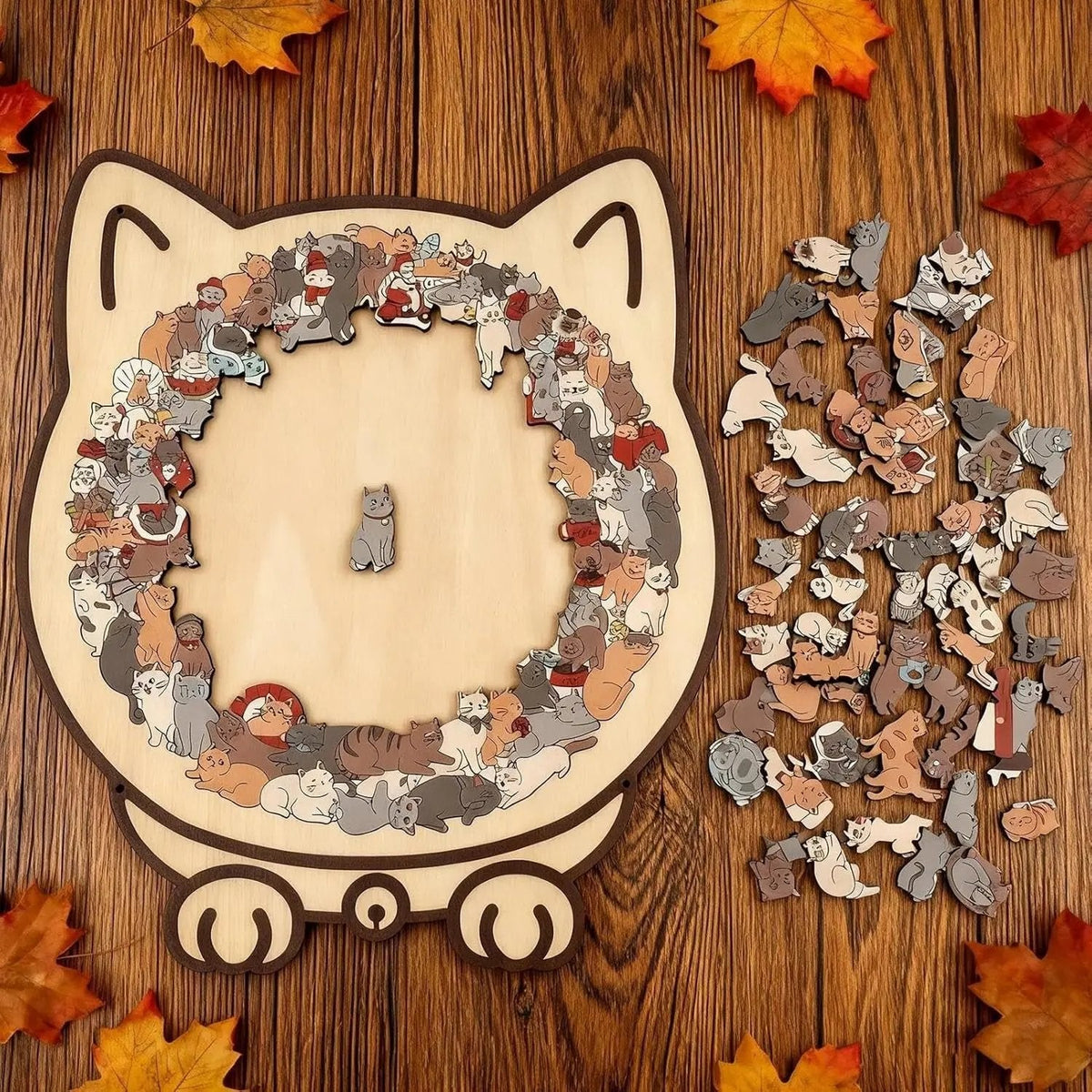 Holzpuzzle Katze Details