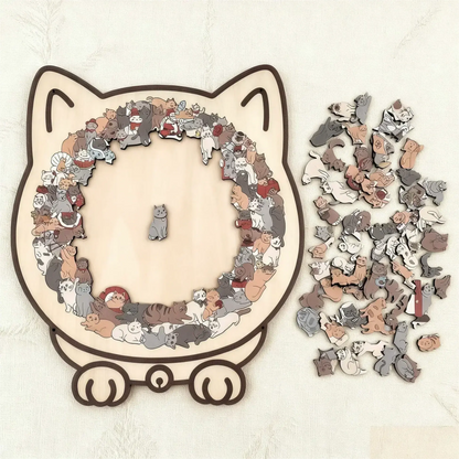 Holzpuzzle Katze fertig