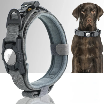 Hundehalsband mit Tracker-Halter und Griff aus robustem Nylon