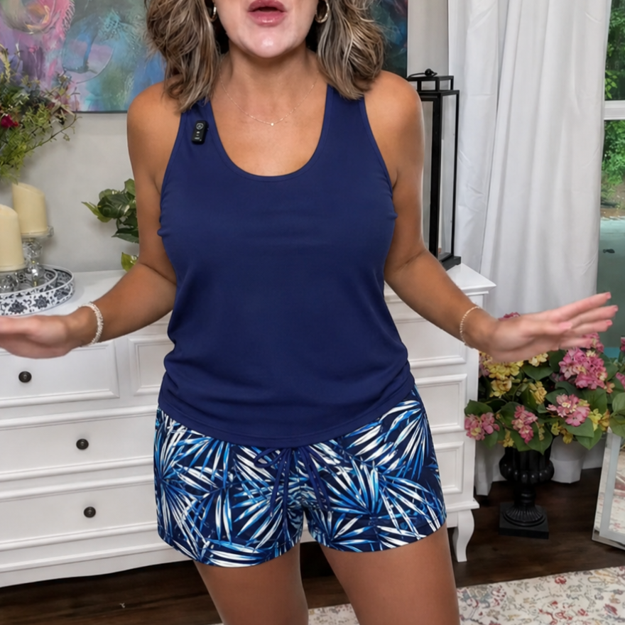 Solana – 3-teiliges Bade-Set mit Überwurf, Tanktop und Shorts