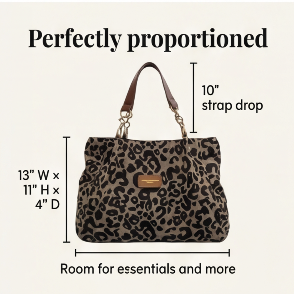 Lynxe™ Leopard-Tote – Statement-Tasche mit goldenem Ketten-Detail