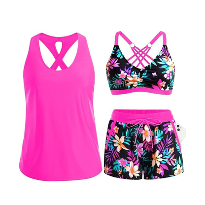 Solana – 3-teiliges Bade-Set mit Überwurf, Tanktop und Shorts