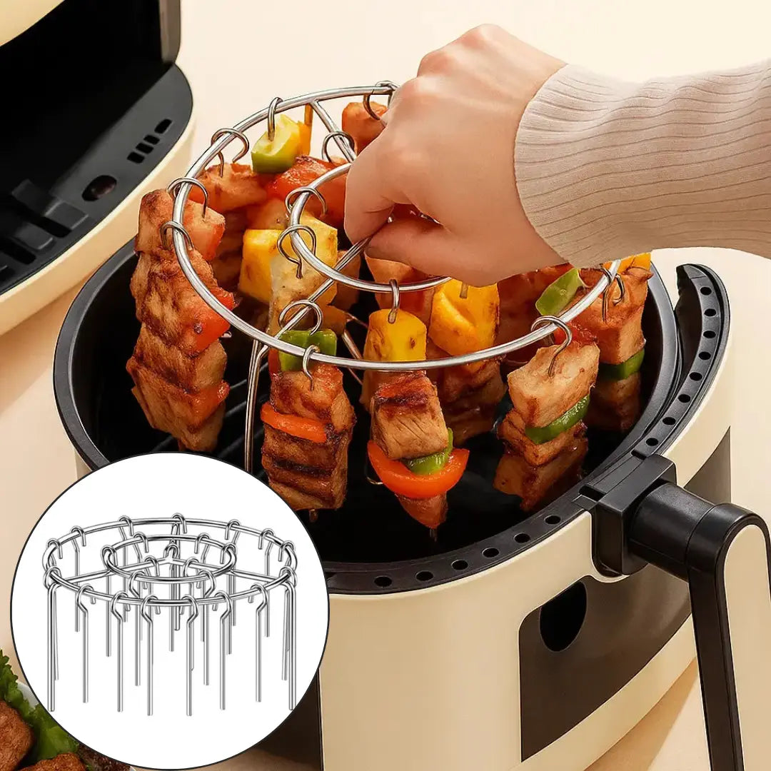 GrillEase™ | Airfryer Kebab Grill – Sauberes Grillen ohne Rauch & wenig Öl