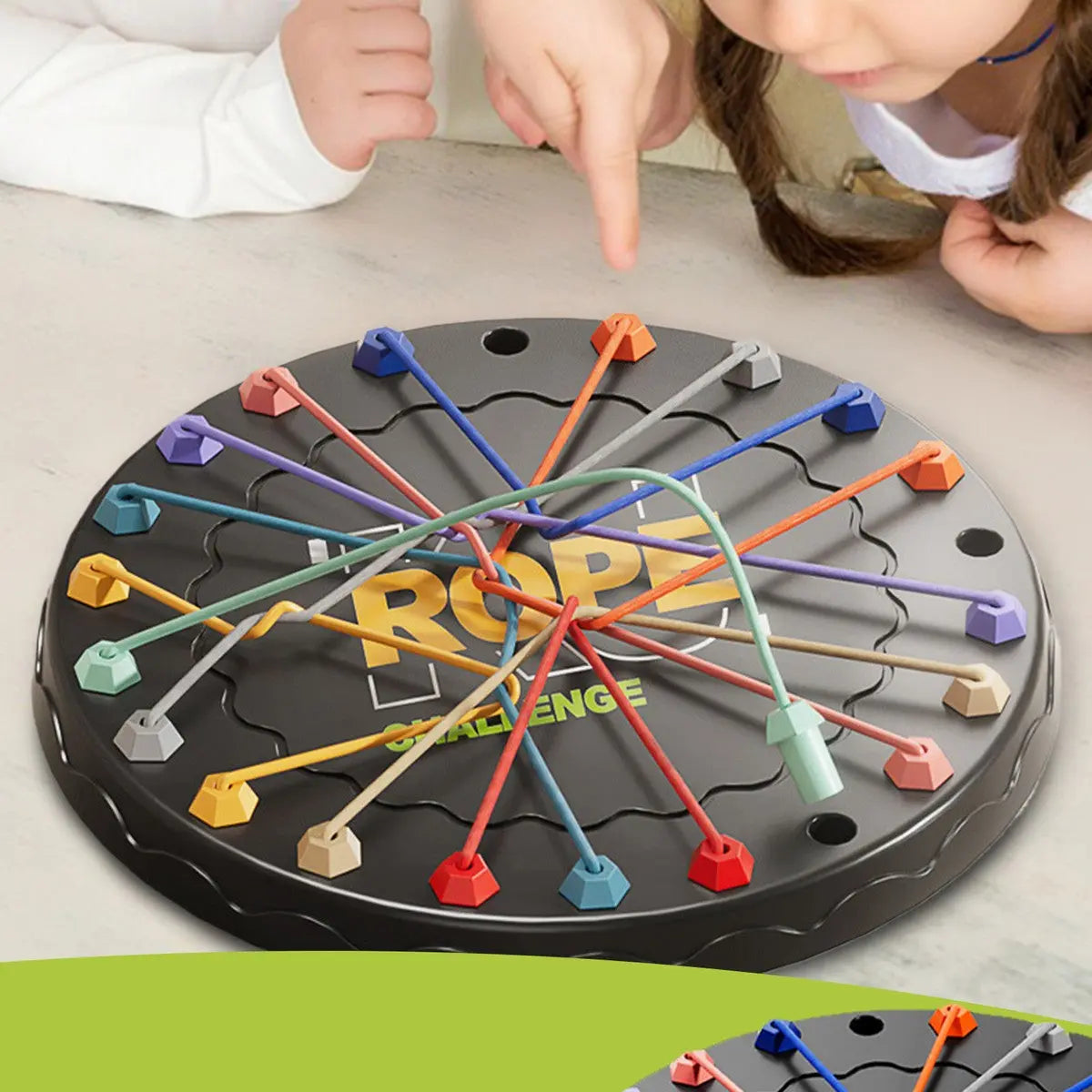 Seilaufwickel-Brettspiel für die ganze Familie – fordere deine Gegner heraus, ab 3 Jahren
