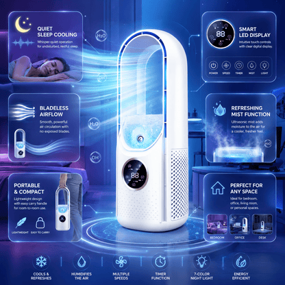 BreezeCube™ Mini Turmventilator – Der leise Sommer-Begleiter für jeden Raum