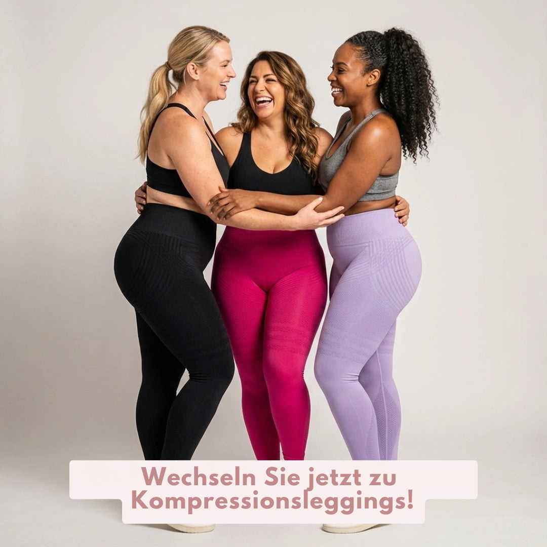 Kompressionsleggings Damen hohe Taille formend