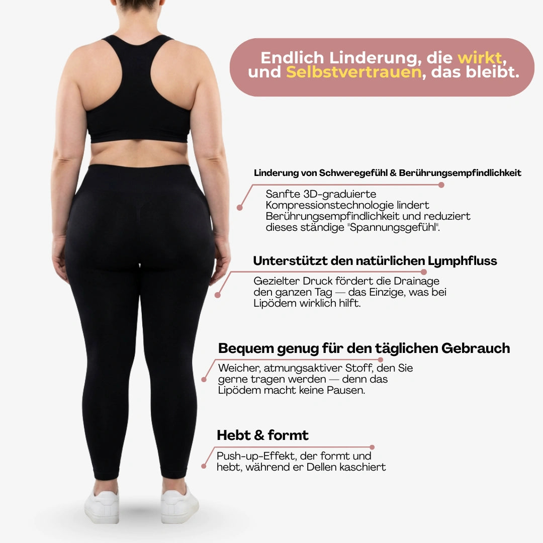 Kompressionsleggings Damen hohe Taille formend
