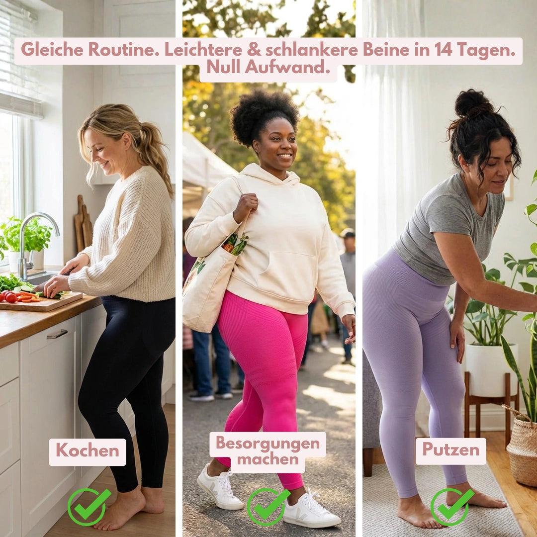 Kompressionsleggings Damen hohe Taille formend