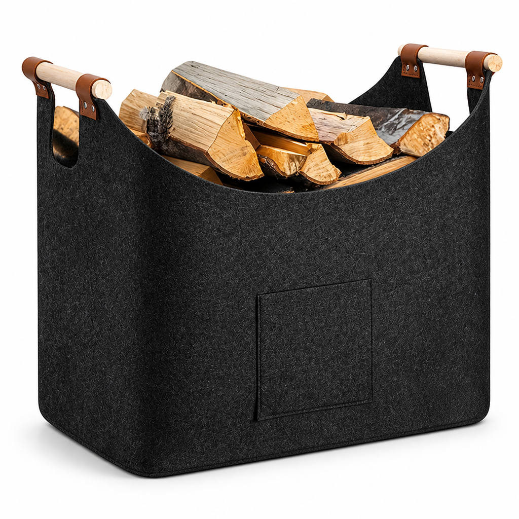 Filz Holzkorb für Kaminholz faltbar 55 Liter