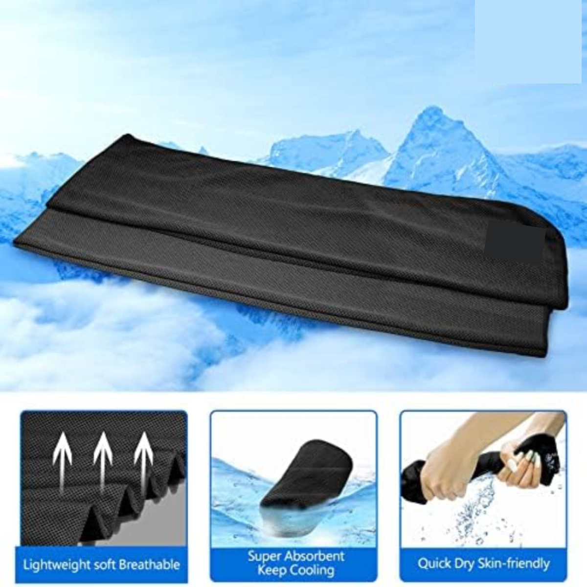 Kühlhandtücher 4er-Set aus Mikrofaser für Sport