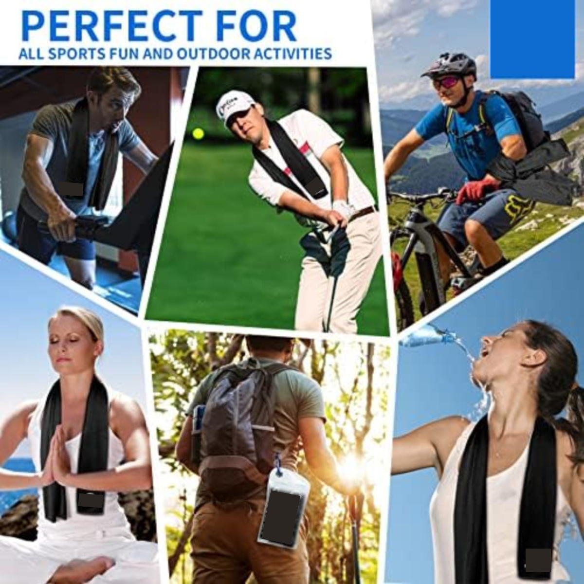Kühlhandtücher 4er-Set aus Mikrofaser für Sport