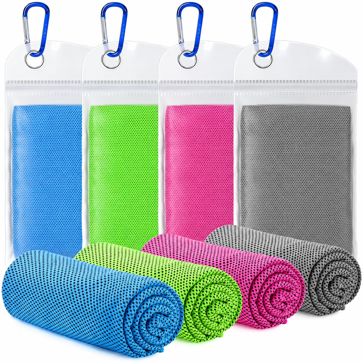 Kühlhandtücher 4er-Set aus Mikrofaser für Sport