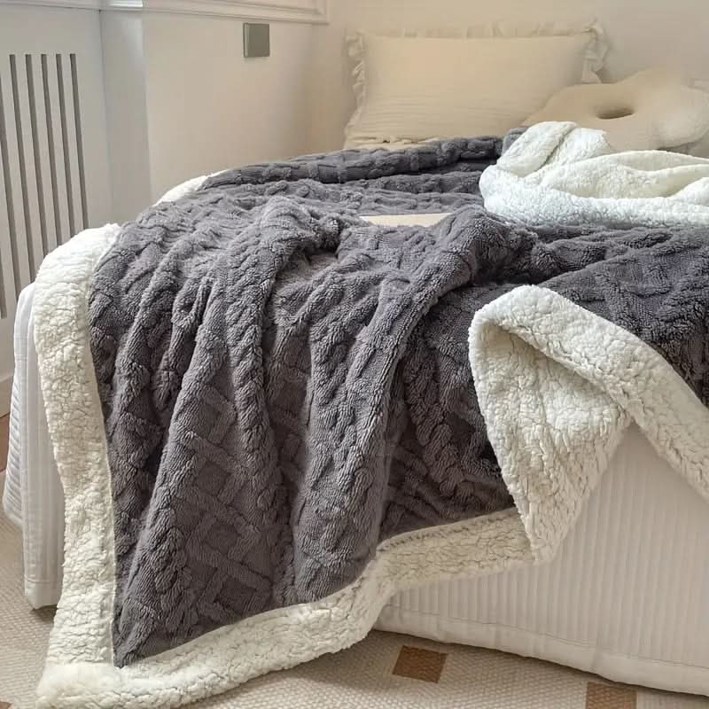 Sherpa-Fleecedecke Blaubeere