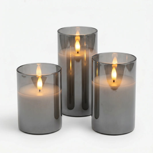 LED-Kerzen-Set im Zylinder-Design