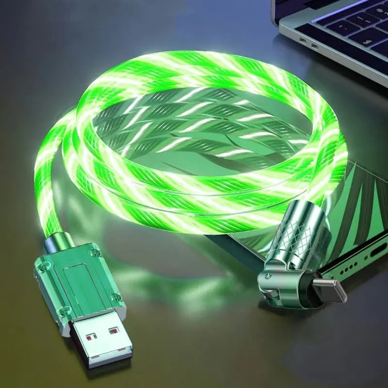 1+1 GRATIS | Flexibel & schnell laden – 540° drehbares RGB-Datenkabel