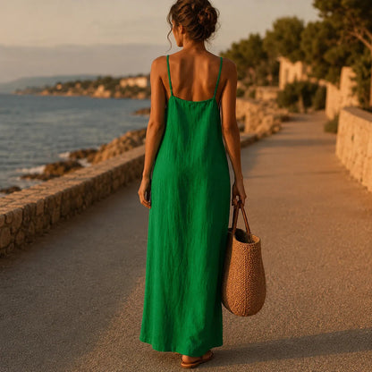 Marelle – Maxi-Unterkleid in Leinenoptik