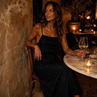 Marelle – Maxi-Unterkleid in Leinenoptik