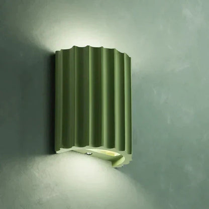 Wandlampe Rillendesign Grün Detail