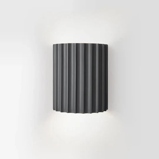 Wandlampe Rillendesign Schwarz