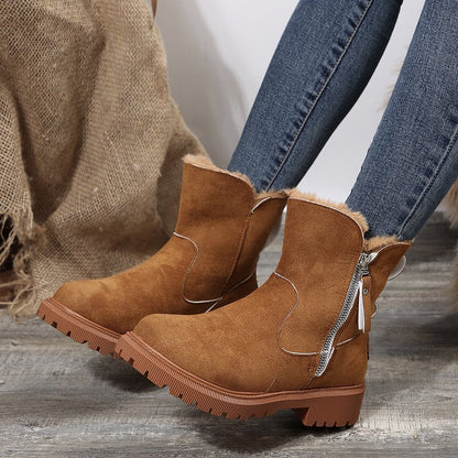 Damen-Winter-Fleece-Schneestiefel – Warm, stilvoll & absolut winterfest
