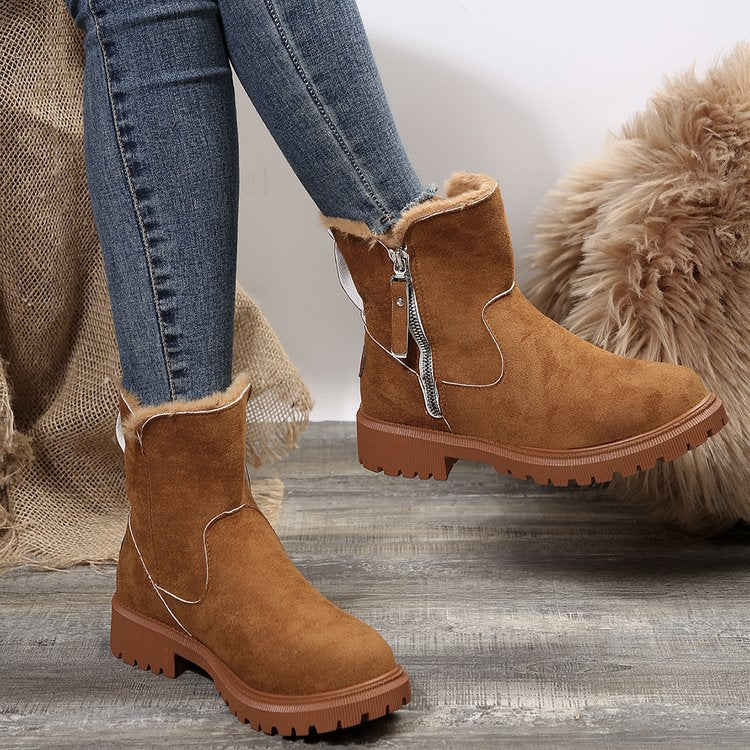 Damen-Winter-Fleece-Schneestiefel – Warm, stilvoll & absolut winterfest