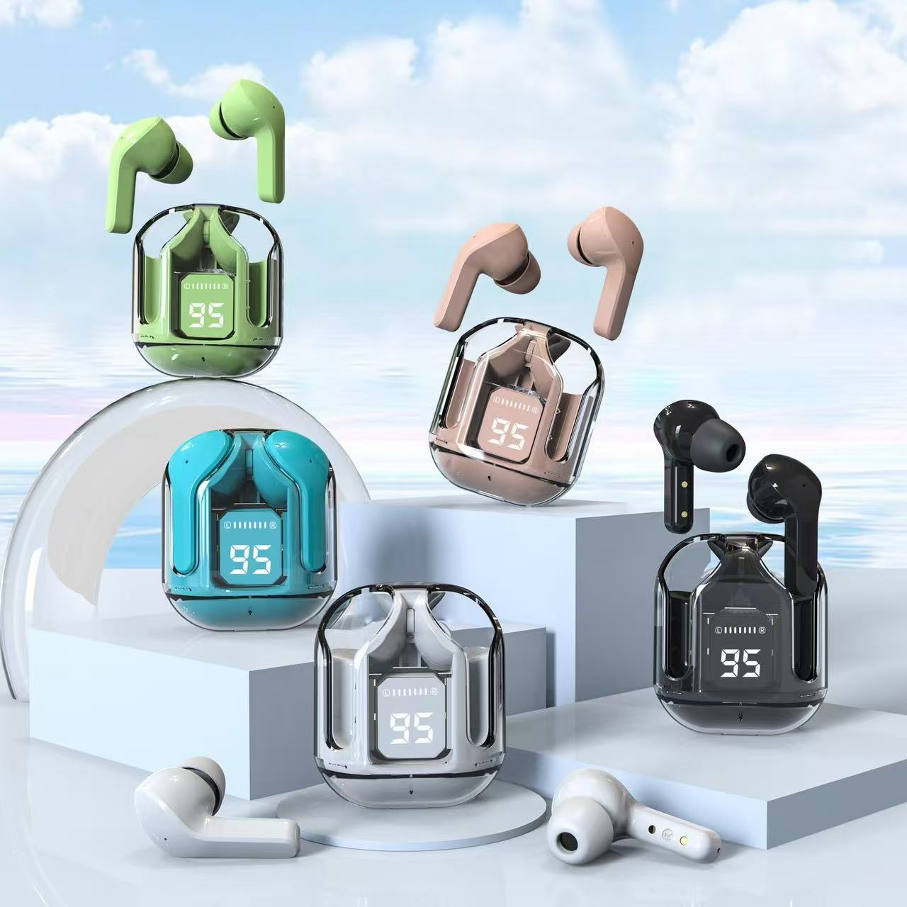 SonicPods™ Wireless Kopfhörer mit LED-Display – 20 Std. Akku & Noise Cancelling